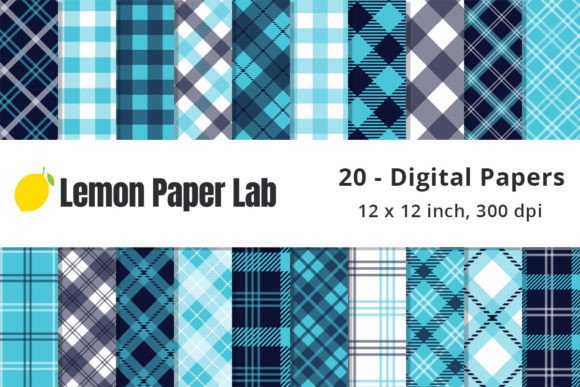 Aqua Blue Digital Plaid Scrapbook Paper: A Versatile Design Resource for Creative Projects