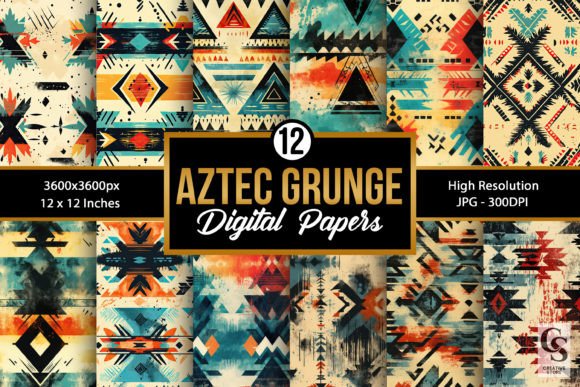 Aztec Grunge Pattern Digital Papers: A Versatile Tool for Creative Projects