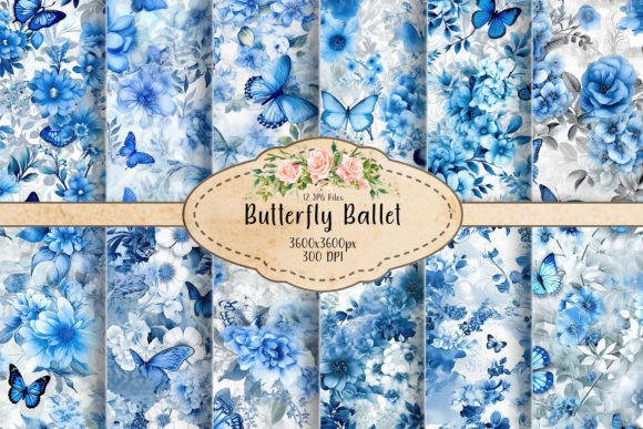 Butterfly Ballet in Blue: A Seamless Pattern Collection for Design Enthusiasts