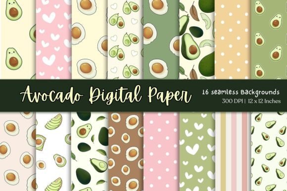 Cute Avocado Digital Paper Pack: A Versatile Resource for Creative Projects