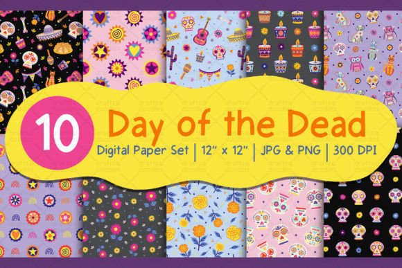 Day of the Dead Digital Paper Set: A Vibrant Resource for Creative Projects