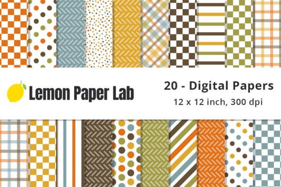Earth Tone Check Digital Papers: A Versatile Design Resource for Autumn Creativity