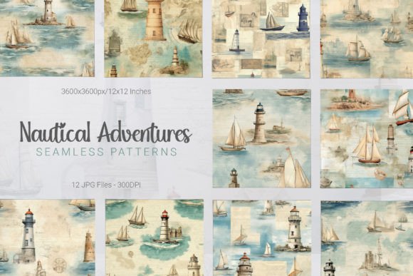 Embark on a Creative Sea Voyage with Nautical Adventures Digital Papers