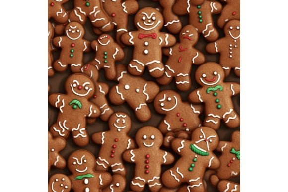 Explore the Festive Charm of Gingerbread Man Pattern and Christmas Seamless Design