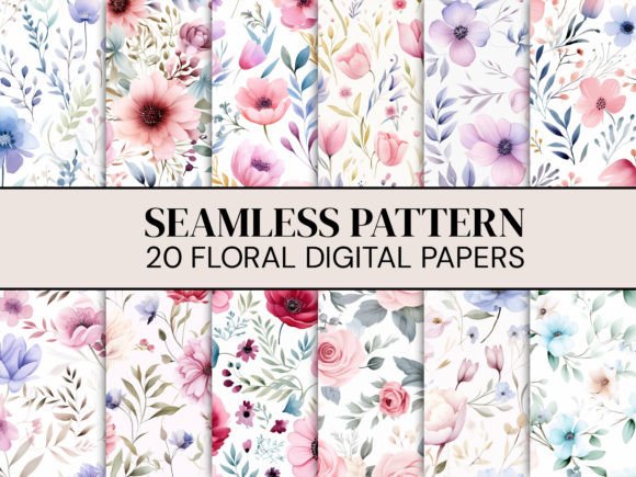 Floral Seamless Pattern Scrapbook Paper