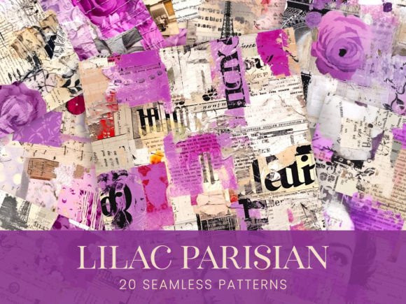 Lilac Paris Collage French Journal Paper: A Versatile Design Resource for Creative Projects