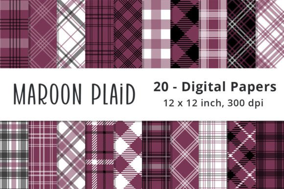 Maroon Plaid Scrapbook Pattern Paper: A Versatile Choice for Digital and Print Projects