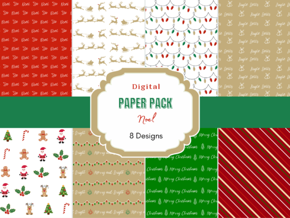 Noel Christmas Digital Paper Pack: A Festive Solution for Creative Holiday Projects