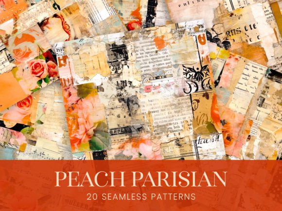 Peach Paris Collage French Journal Paper