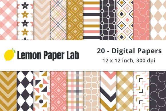 Pink and Black Digital Paper