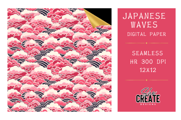 Pink Japanese Wave Seamless Paper: A Versatile Choice for Creative Designers