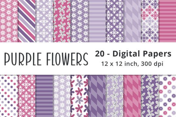 Purple and Pink Flowers Digital Paper: Strategic Design for Creative and Professional Use