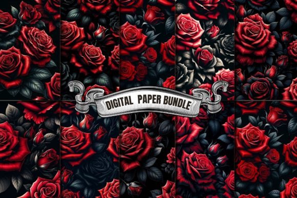 Red Rose Watercolor Digital Paper: A Versatile Design Asset for Creative Projects