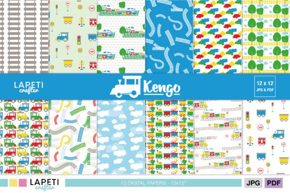 Train Digital Paper Pack for Kids: A Creative Journey Through Color and Craft