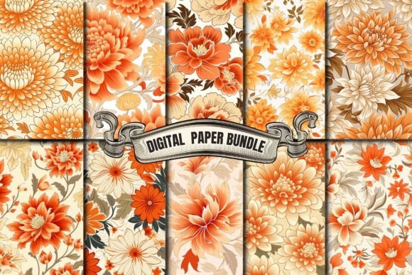 Vintage Flowers Digital Paper