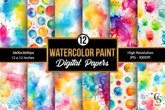 Watercolor Rainbow Paint Digital Papers: A Versatile Tool for Creative Projects
