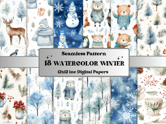 Watercolor Winter Digital Pattern Paper: A Seamless Creative Companion for Seasonal Projects